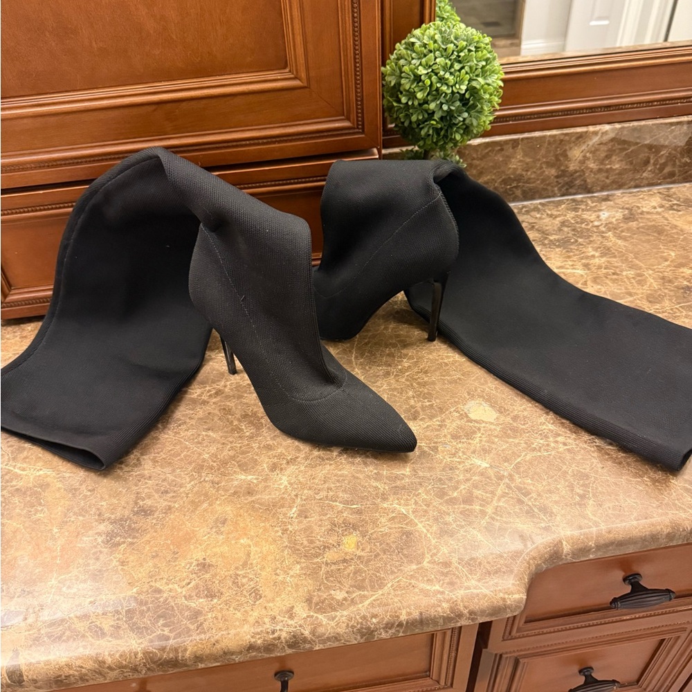 Kendall & Kylie Black Over the Knee Boots